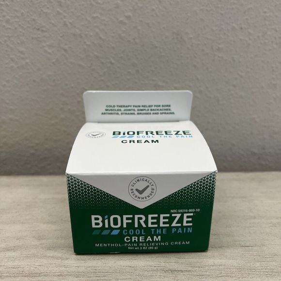 Biofreeze Cool the Pain Soothing Pain Relief Cream Jar 3 oz Factory Sealed - Picture 2 of 6